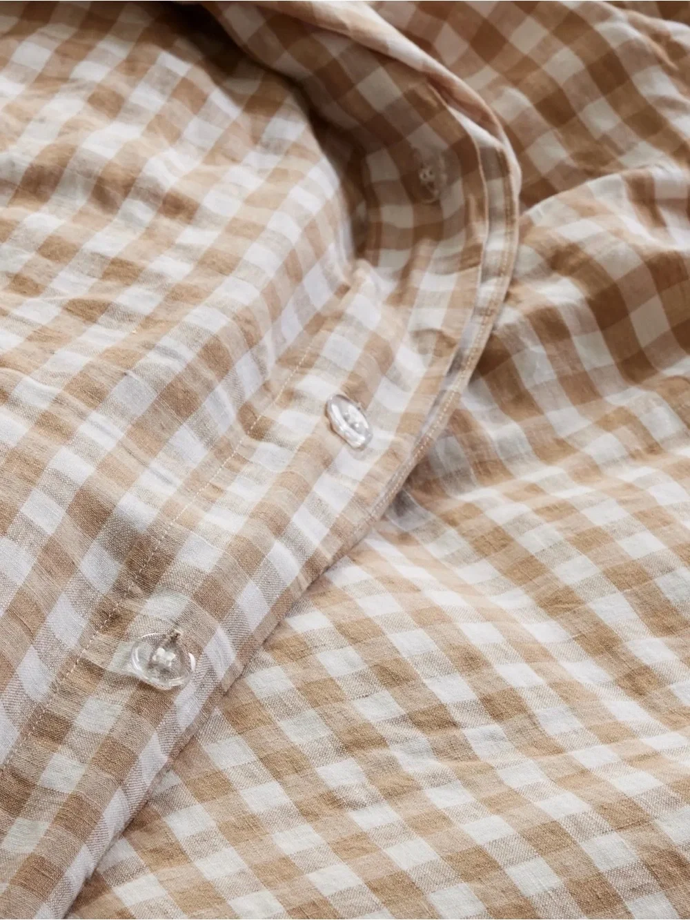 Quince NWOT European Linen Gingham Duvet Cover Set in  Cafe King Size